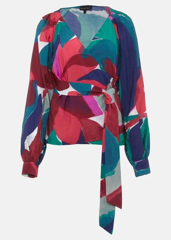 Phase Eight Shalni Abstract Floral Wrap Top Multicoloured Women Shirts and Blouses