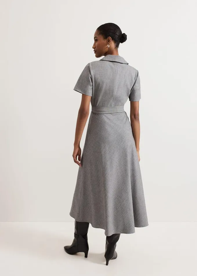 Phase Eight Silvia Tonic Midi Shirt Dress Grey Women Dresses