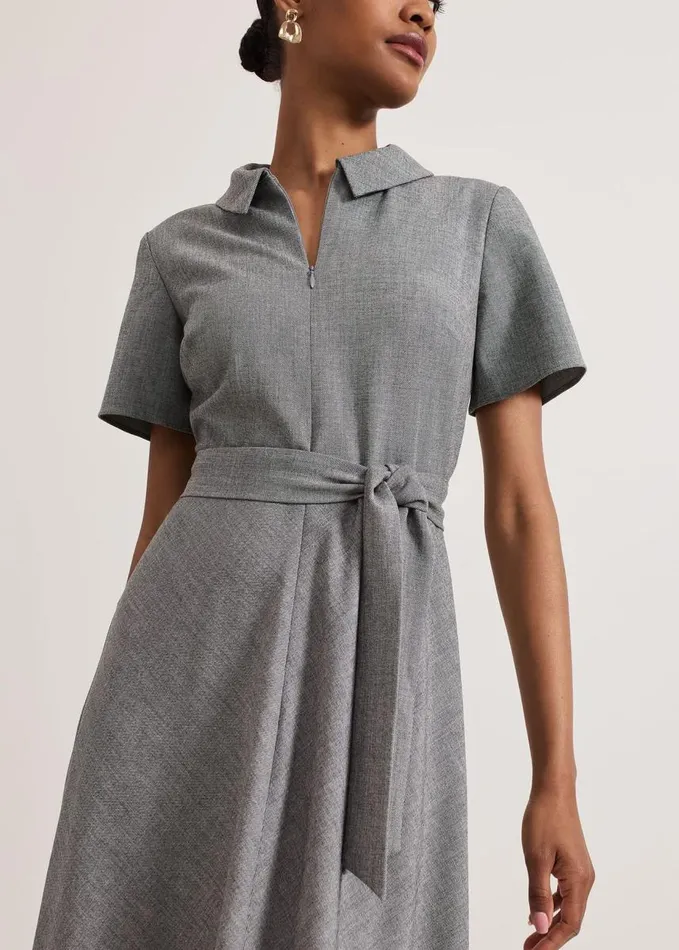 Phase Eight Silvia Tonic Midi Shirt Dress Grey Women Dresses