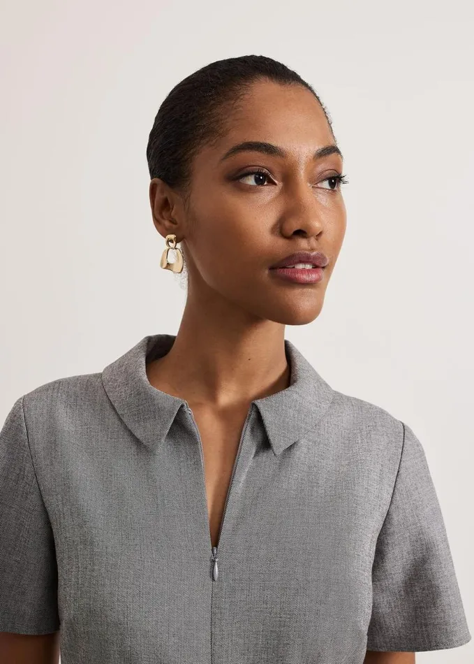 Phase Eight Silvia Tonic Midi Shirt Dress Grey Women Dresses