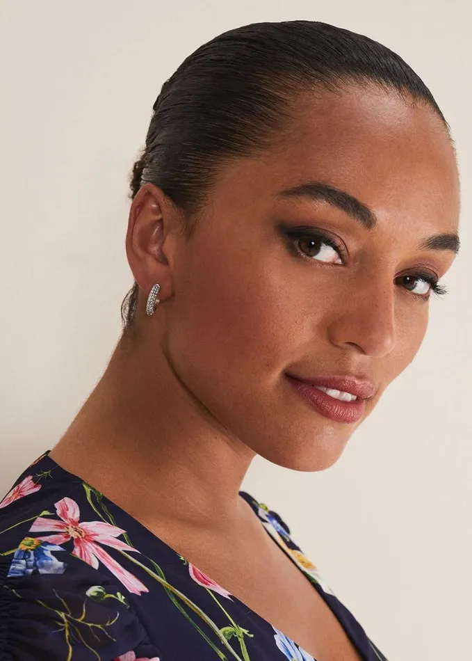 Phase Eight Sparkle Hoop Earrings Silver Women Jewellery