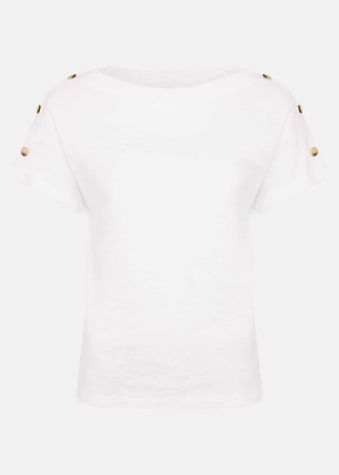 Phase Eight Suzie Button Detail Top White Women Shirts and Blouses