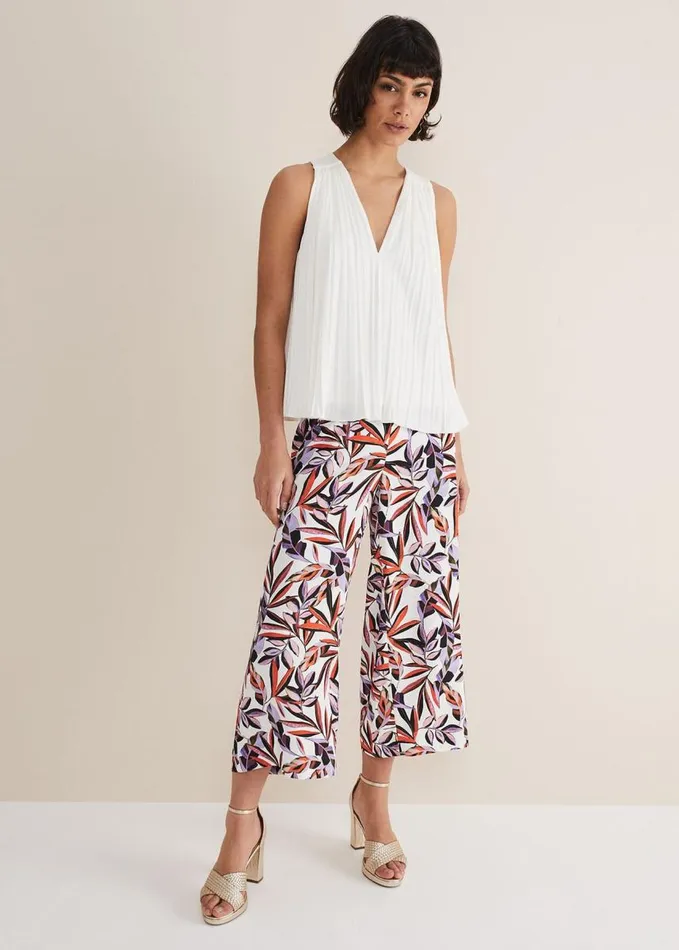 Phase Eight Winona Pleated Top Ivory Women Tops and TShirts
