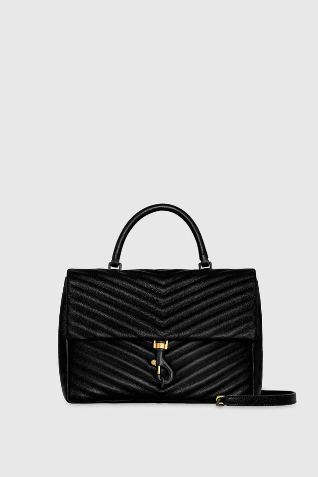Rebecca Minkoff Edie Large Top Handle Shoulder Black Women Shoulder Bags