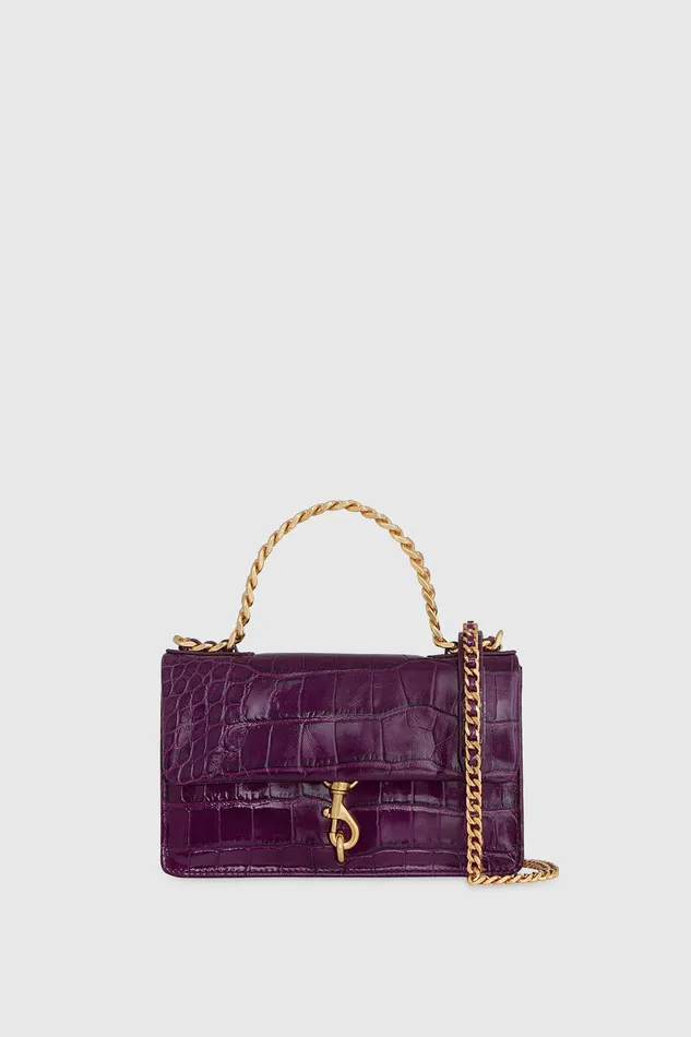 Rebecca Minkoff Edie Mini Crossbody On A Chain Berry Women Crossbody Bags
