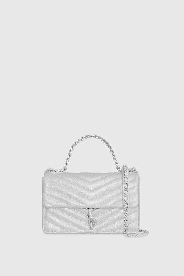 Rebecca Minkoff Edie Mini Crossbody On A Chain Silver Women Top Handle Bags
