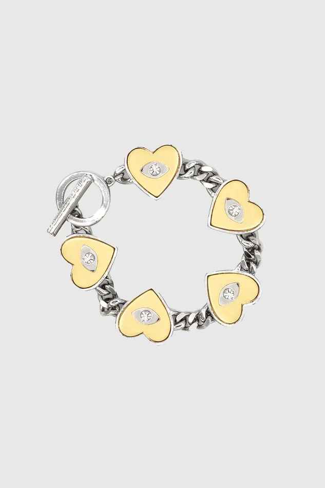 Rebecca Minkoff Evil Eye Heart Bracelet Gold Silver Women Jewelry