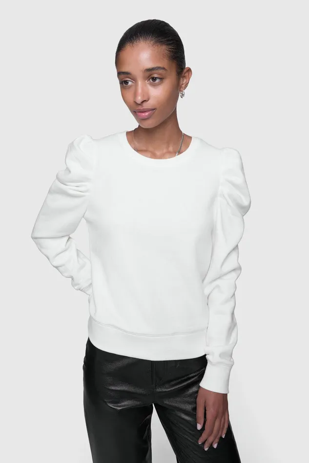 Rebecca Minkoff Janine Sweatshirt Ecru Women Sweaters and Sweatshirts