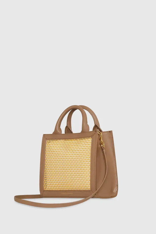 Rebecca Minkoff Megan Mini Tote Natural Strawsaddle Women Crossbody Bags