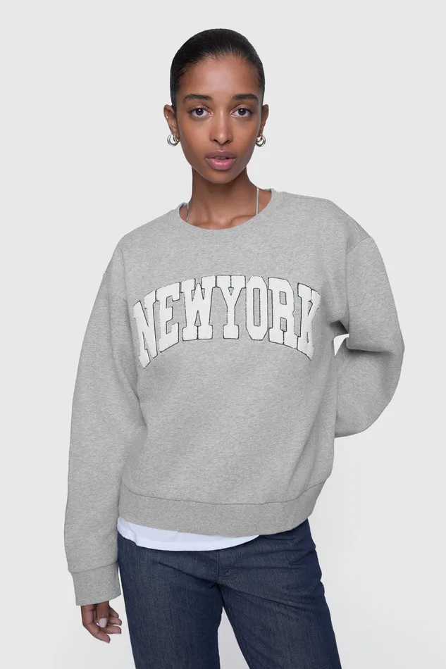 Rebecca Minkoff New York Sweatshirt Heather Grey Women Sweaters and Sweatshirts