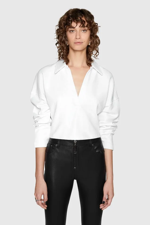 Rebecca Minkoff Park Rugby Shirt White Women Tops
