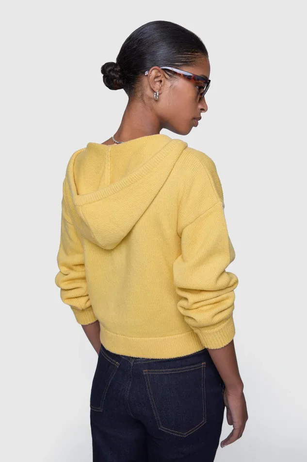 Rebecca Minkoff Quinn Zip Hoodie Buttercream Women Tops