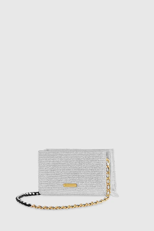 Rebecca Minkoff Soft Wallet On A Chain Silver Women Wallets