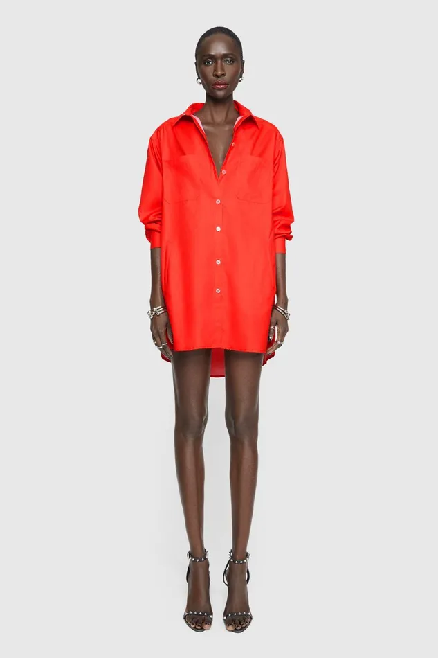 Rebecca Minkoff Tori Dress Chili Red Women Dresses