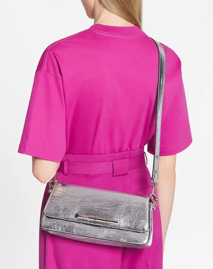 Squence By Lanvin Baguette Bag In Metallic Leather Silver Women Lanvin Crossbody Bags and Shoulder Bags Squence By Lanvin Baguette Bag In Metallic Leather Silver Women Lanvin Crossbody Bags and Shoulder Bags