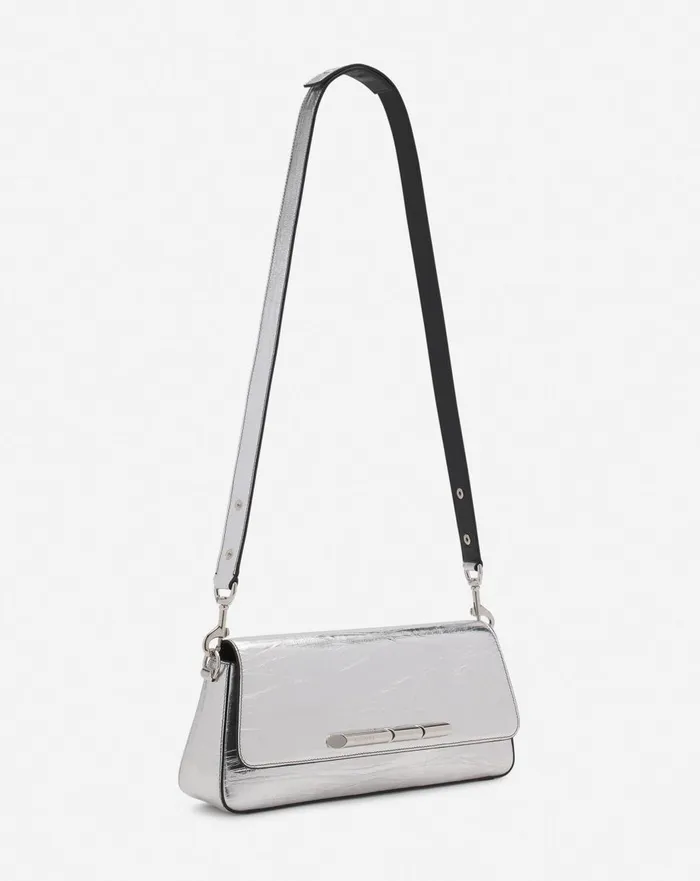 Squence By Lanvin Baguette Bag In Metallic Leather Silver Women Lanvin Crossbody Bags and Shoulder Bags Squence By Lanvin Baguette Bag In Metallic Leather Silver Women Lanvin Crossbody Bags and Shoulder Bags