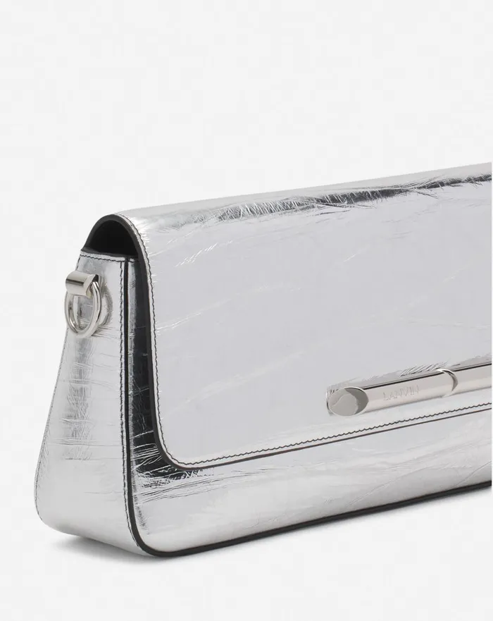 Squence By Lanvin Baguette Bag In Metallic Leather Silver Women Lanvin Crossbody Bags and Shoulder Bags Squence By Lanvin Baguette Bag In Metallic Leather Silver Women Lanvin Crossbody Bags and Shoulder Bags