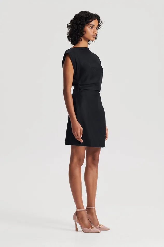 Scanlan Theodore Dresses Women SILK JACQUARD MINI BLACK Scanlan Theodore Dresses Women SILK JACQUARD MINI BLACK