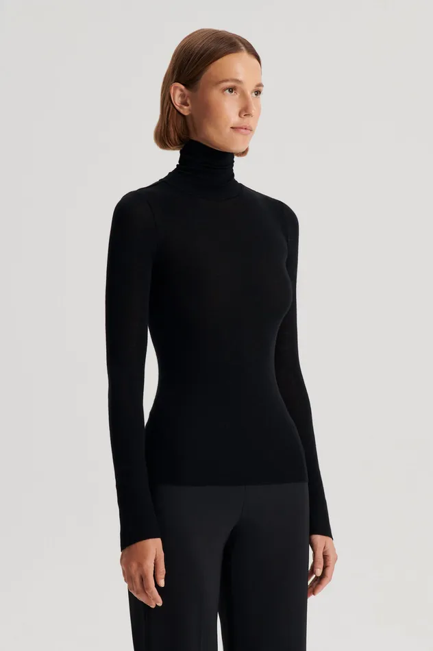 Scanlan Theodore Sweaters Women BABYWOOL POLO BLACK ALL ONLINE Scanlan Theodore Sweaters Women BABYWOOL POLO BLACK ALL ONLINE
