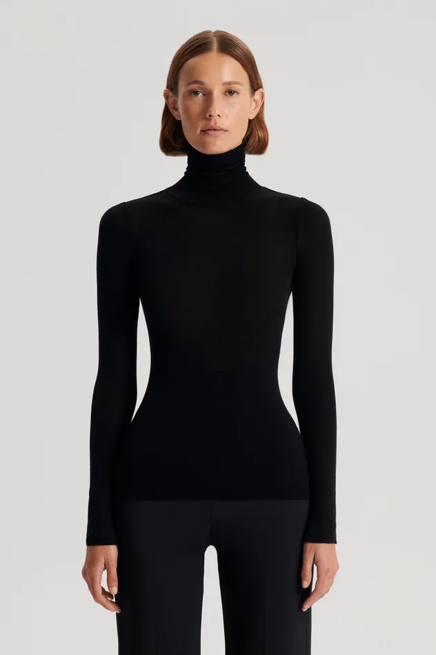 Scanlan Theodore Sweaters Women BABYWOOL POLO BLACK ALL ONLINE Scanlan Theodore Sweaters Women BABYWOOL POLO BLACK ALL ONLINE