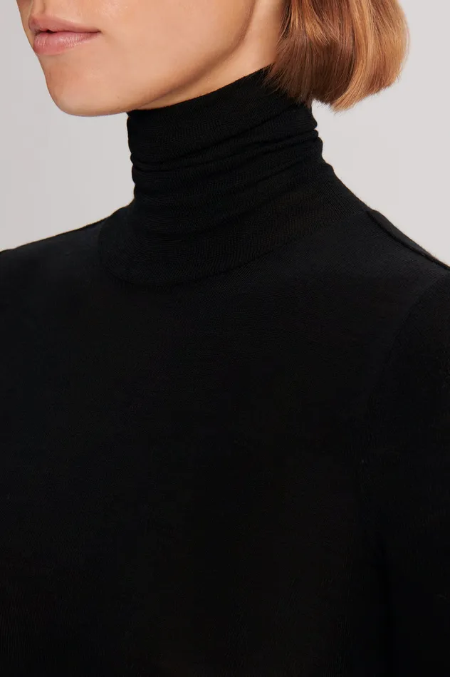 Scanlan Theodore Sweaters Women BABYWOOL POLO BLACK ALL ONLINE Scanlan Theodore Sweaters Women BABYWOOL POLO BLACK ALL ONLINE