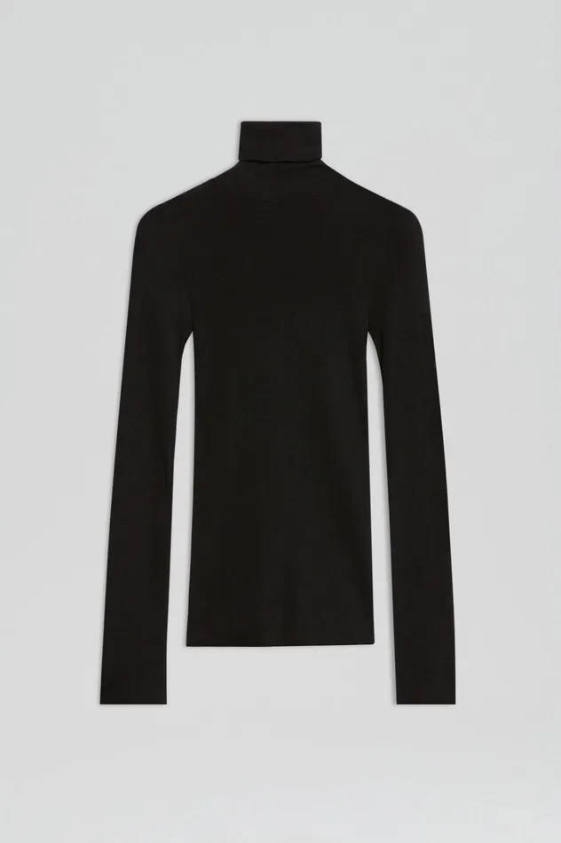 Scanlan Theodore Sweaters Women BABYWOOL POLO BLACK ALL ONLINE Scanlan Theodore Sweaters Women BABYWOOL POLO BLACK ALL ONLINE
