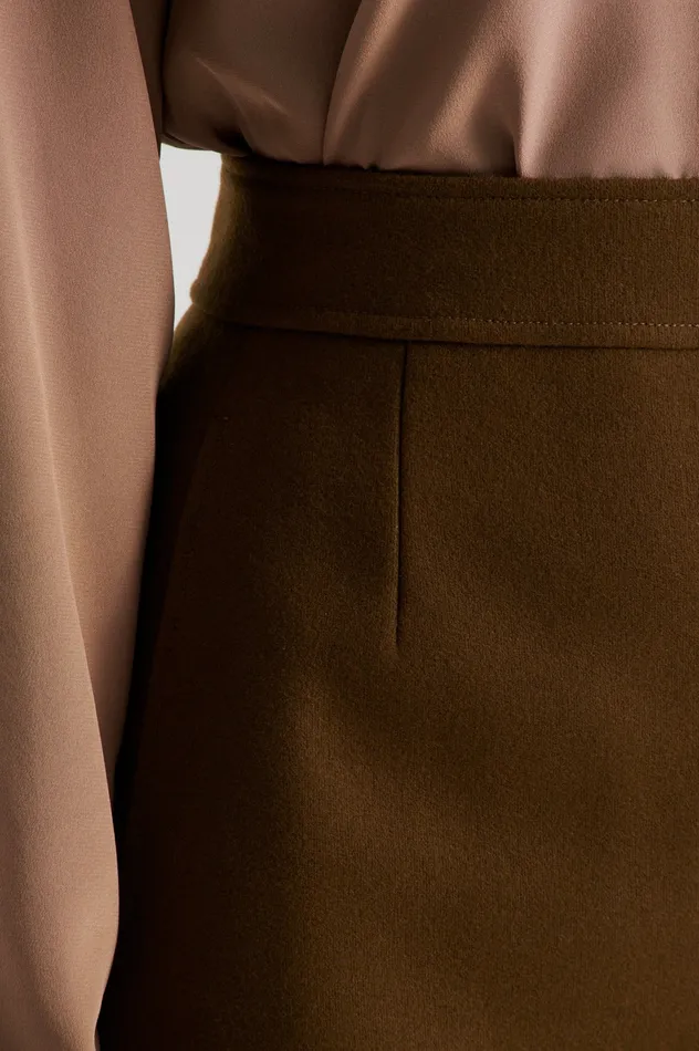 Scanlan Theodore TAILORED MINI SKIRT KHAKI Women Skirts Scanlan Theodore TAILORED MINI SKIRT KHAKI Women Skirts