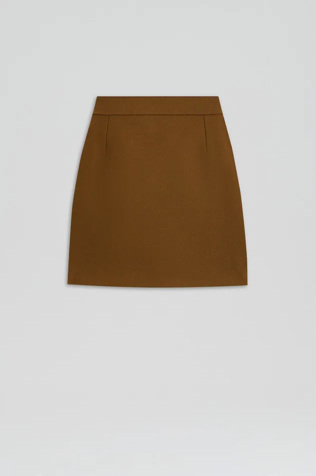 Scanlan Theodore TAILORED MINI SKIRT KHAKI Women Skirts Scanlan Theodore TAILORED MINI SKIRT KHAKI Women Skirts