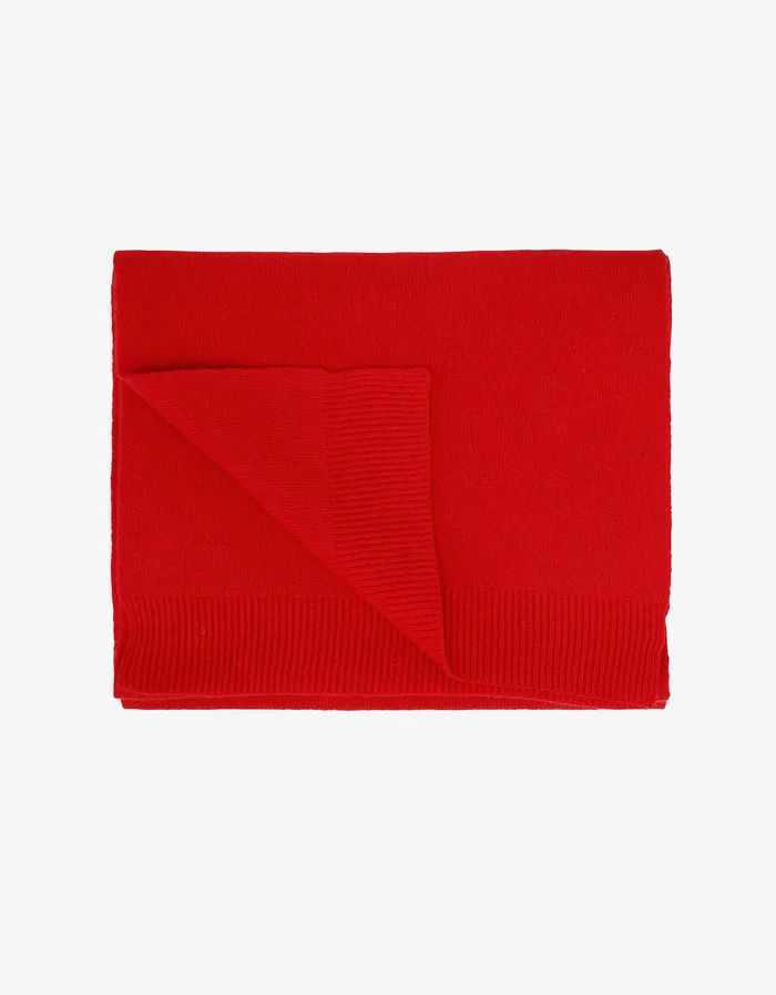 Scarves Colorfulstandard Men Merino Wool Scarf 8211 Scarlet Red