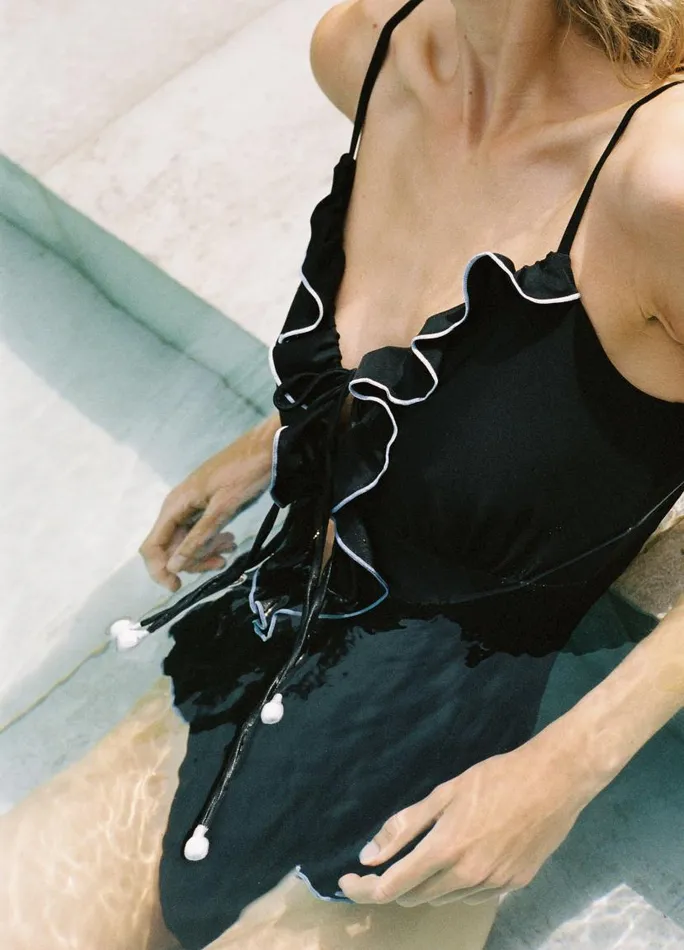 Sea New York Swimwear Women Camille Ruffle One Piece Black Sea New York Swimwear Women Camille Ruffle One Piece Black