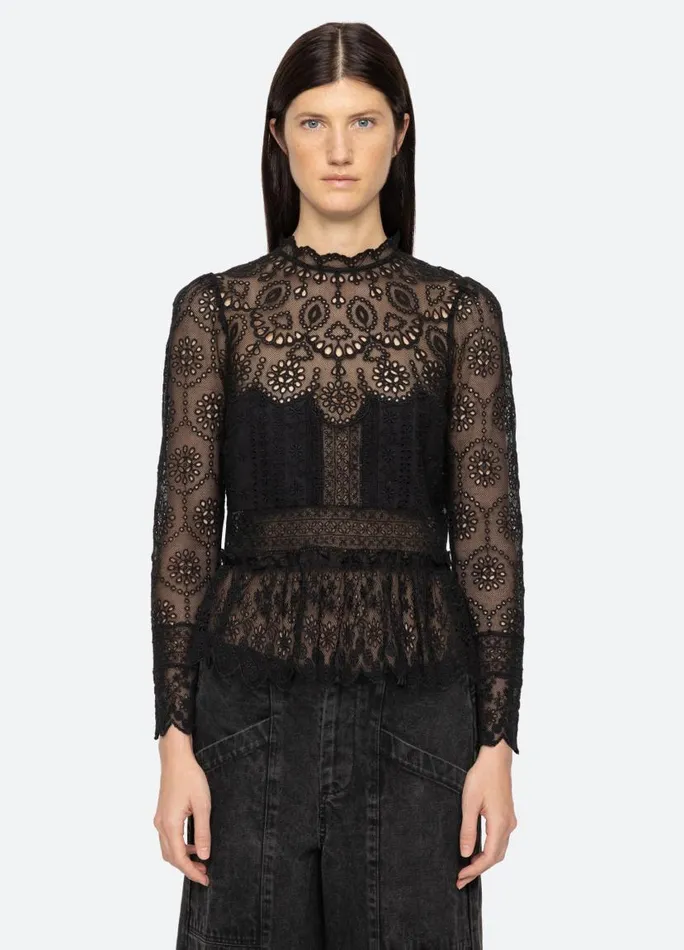 Sea New York Tops Women Lainey Top Black Sea New York Tops Women Lainey Top Black