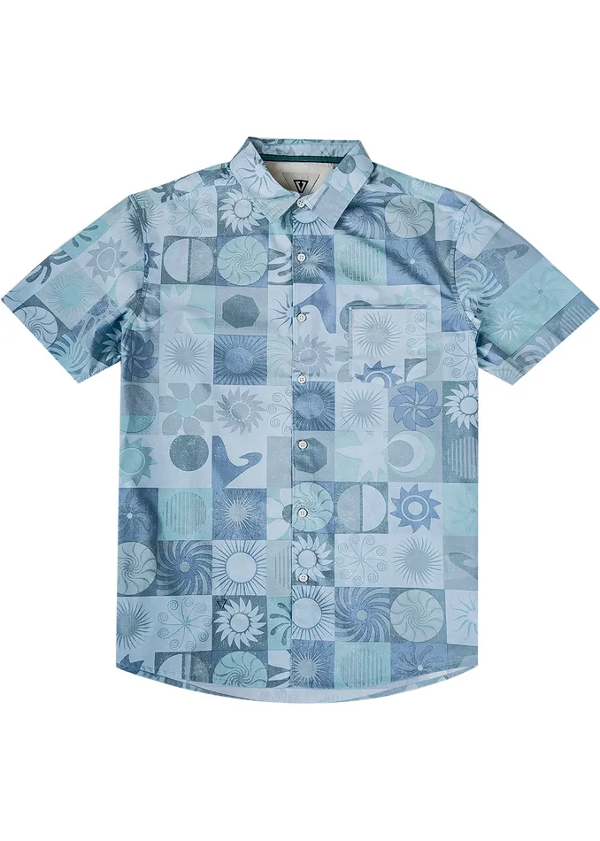 Shirts and Flannels Vissla Men Sun Dialed Eco Ss Shirt Aqua