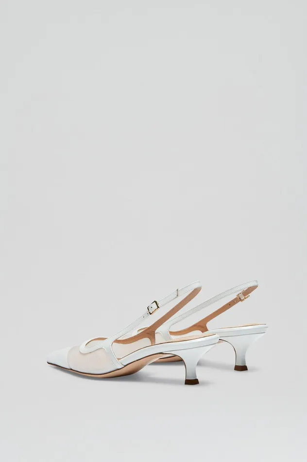 Shoes FINE MESH SLINGBACK 45 WHITE Scanlan Theodore Women Shoes FINE MESH SLINGBACK 45 WHITE Scanlan Theodore Women