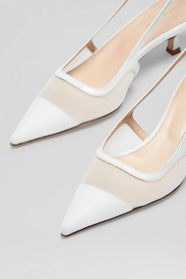 Shoes FINE MESH SLINGBACK 45 WHITE Scanlan Theodore Women Shoes FINE MESH SLINGBACK 45 WHITE Scanlan Theodore Women