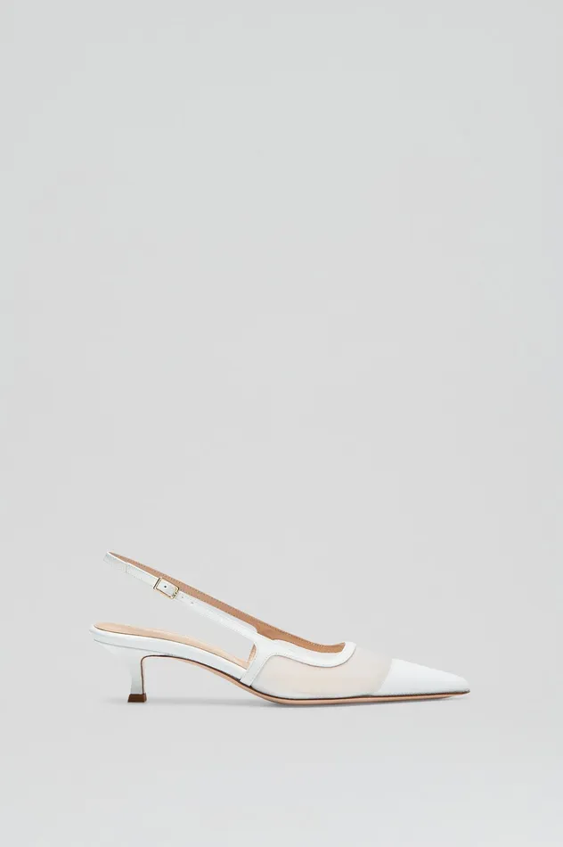 Shoes FINE MESH SLINGBACK 45 WHITE Scanlan Theodore Women Shoes FINE MESH SLINGBACK 45 WHITE Scanlan Theodore Women