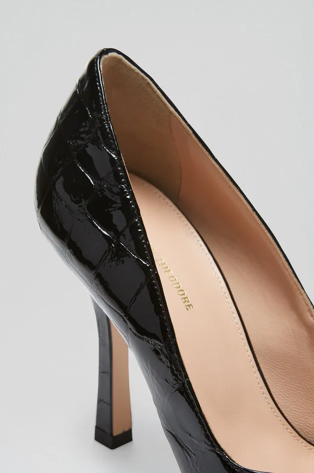 Shoes LEATHER EMBOSSED PUMP 95 BLACK Scanlan Theodore Women Shoes LEATHER EMBOSSED PUMP 95 BLACK Scanlan Theodore Women