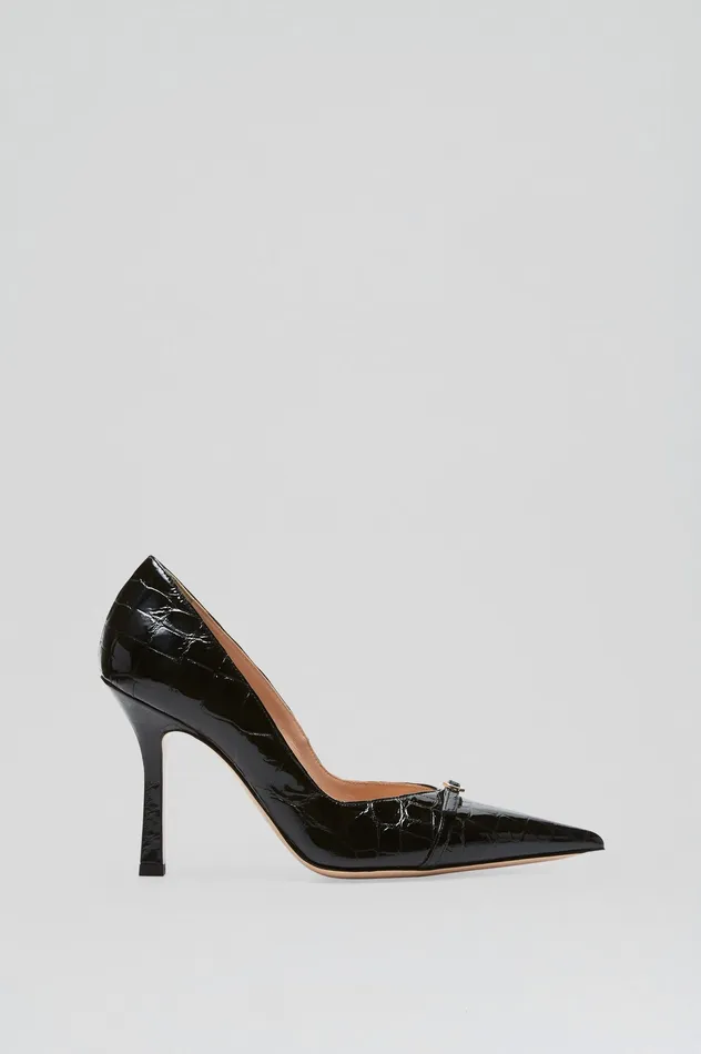 Shoes LEATHER EMBOSSED PUMP 95 BLACK Scanlan Theodore Women Shoes LEATHER EMBOSSED PUMP 95 BLACK Scanlan Theodore Women