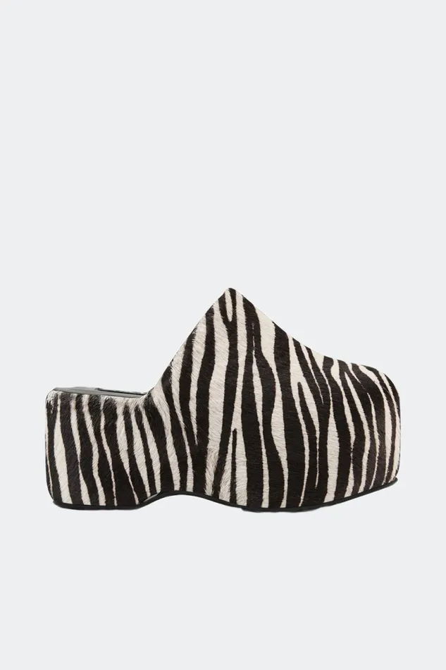 Simon Miller Bubble Clogs Haircalf Platform Bubble Clog In Zebra Trip Calf Hair 8211 Women