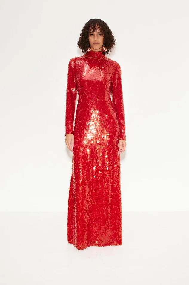 Simon Miller Dresses Sequin Sculpty Dress In Chili 8211 Women