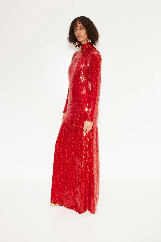 Simon Miller Dresses Sequin Sculpty Dress In Chili 8211 Women
