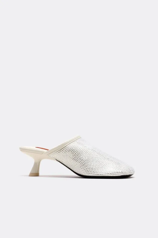 Simon Miller Heels Crystal Beep Mule In Seashell 8211 Women