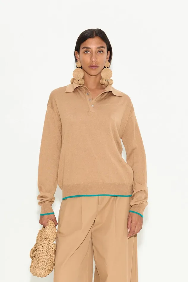 Simon Miller Sweaters Marcel Polo Sweater In Khaki Merino Wool 8211 Women