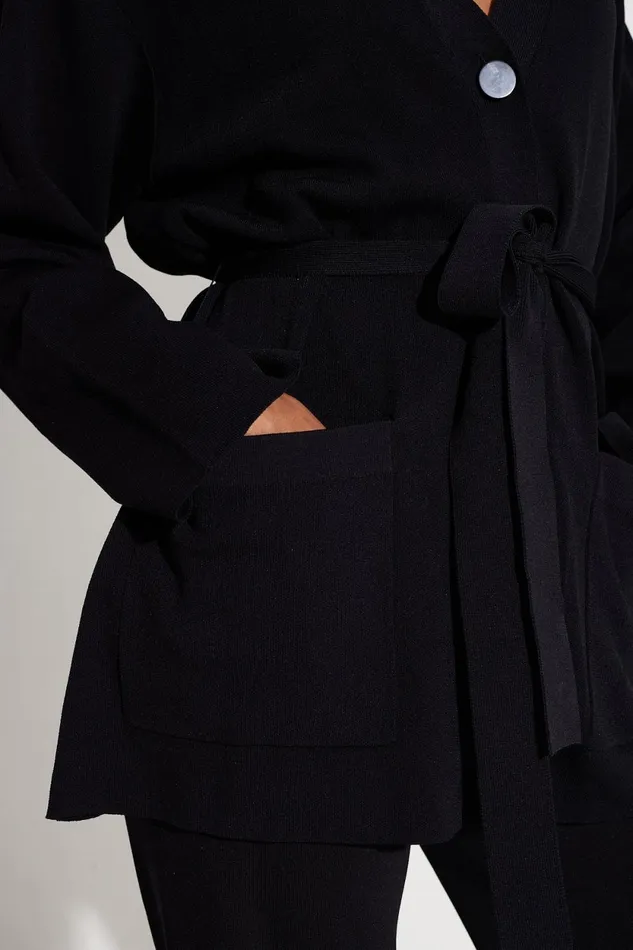Simon Miller Tops Max Belted Knit Cardigan In Black 8211 Women Simon Miller Tops Max Belted Knit Cardigan In Black 8211 Women