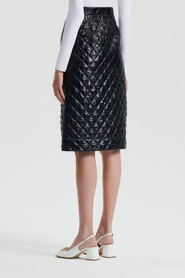 Skirts Scanlan Theodore Women QUILTED SKIRT BLACK Skirts Scanlan Theodore Women QUILTED SKIRT BLACK