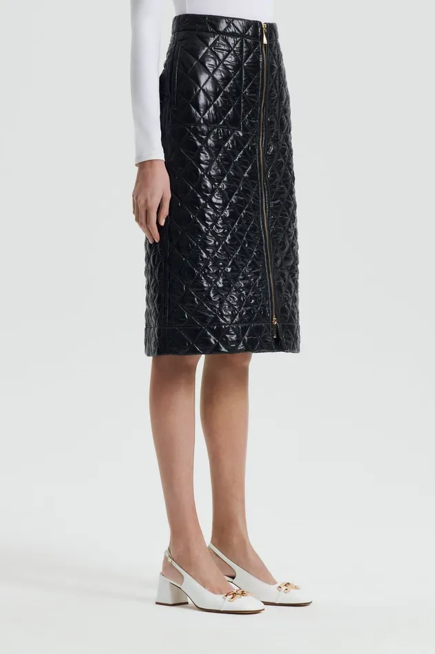 Skirts Scanlan Theodore Women QUILTED SKIRT BLACK Skirts Scanlan Theodore Women QUILTED SKIRT BLACK