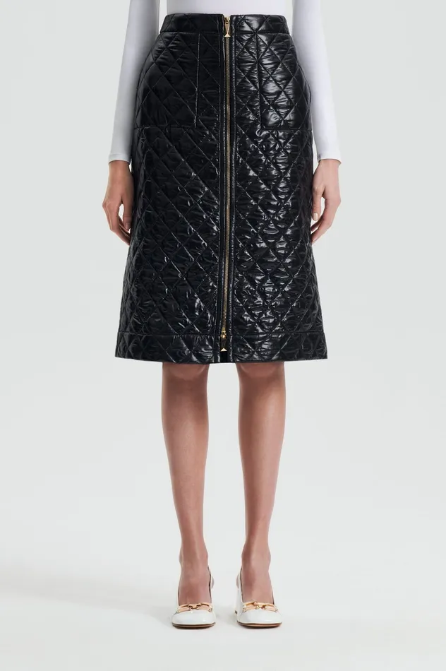 Skirts Scanlan Theodore Women QUILTED SKIRT BLACK Skirts Scanlan Theodore Women QUILTED SKIRT BLACK