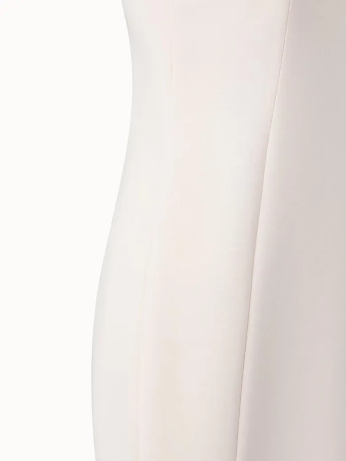 Sleeveless VNeck Wool DoubleFace Sheath Dress Offwhite Women Akris Dresses