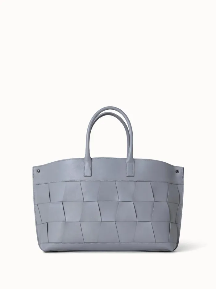 Small Ai Messenger Bag In Braided Leather Trapezoids Felt Women Akris Crossbody Bags