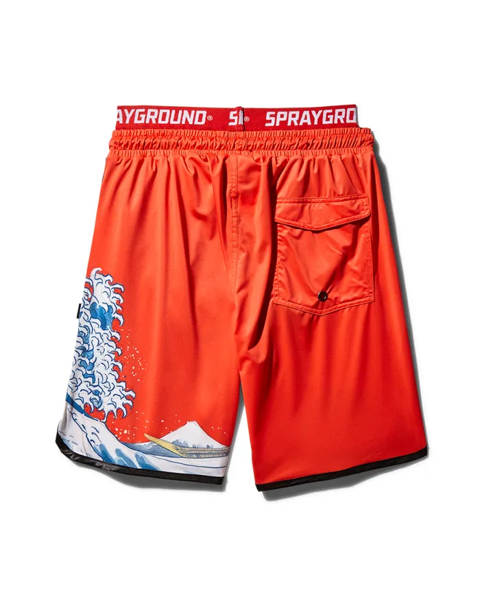 SPRAYGROUND Swimwear JAPAN WAVE CORTO SWIM TRUNKS RED 8211 Universal SPRAYGROUND Swimwear JAPAN WAVE CORTO SWIM TRUNKS RED 8211 Universal