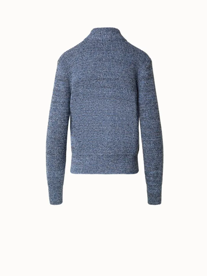 Structured Cotton Knit Cardigan Denim Women Akris Knitwear
